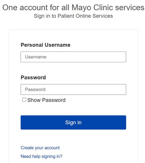 Sign in with your user name Professional Username Password Forgot your password? SHOW. . Mayo clinic patient portal login